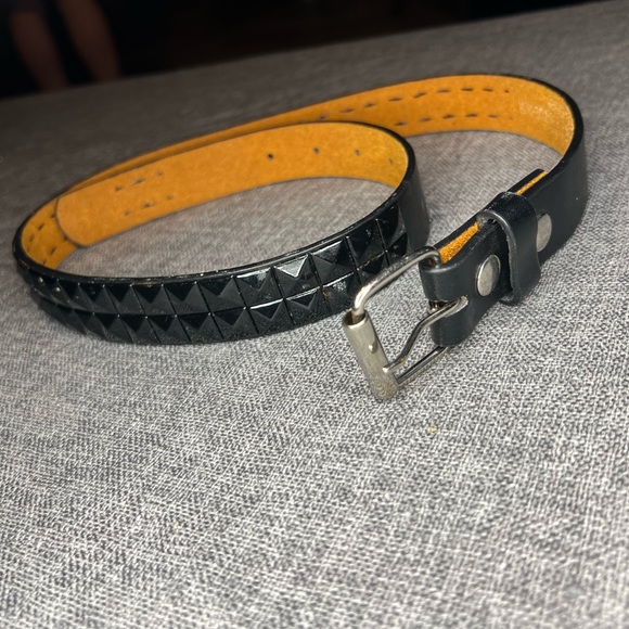 Genuine Leather Punk Rock Studded Belt-Black - Picture 1 of 7